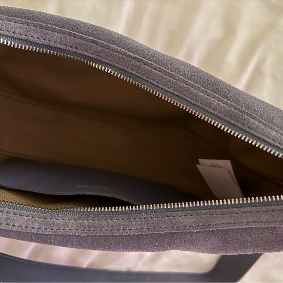 Greyish Blue Suede Crossbody Bag - Picture 6 of 8